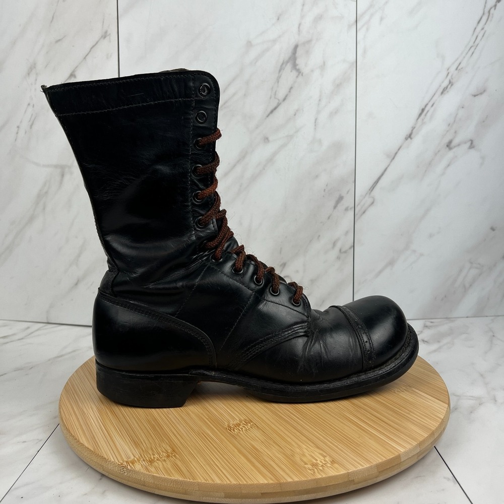 VTG Corcoran WWII Korean War Black Leather 10" Paratrooper Jump Boots Size 8.5 C